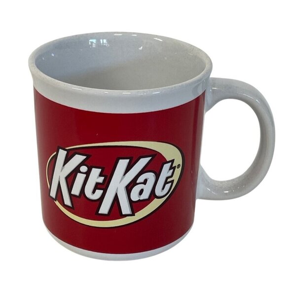 Kit Kat Candy Logo Red White Ceramic Coffee Mug 12 ounce - Picture 1 of 5